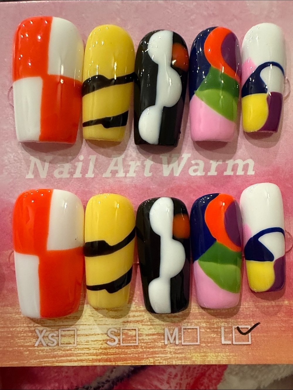 Multicolor handmade acrylic Press-On Nail Set